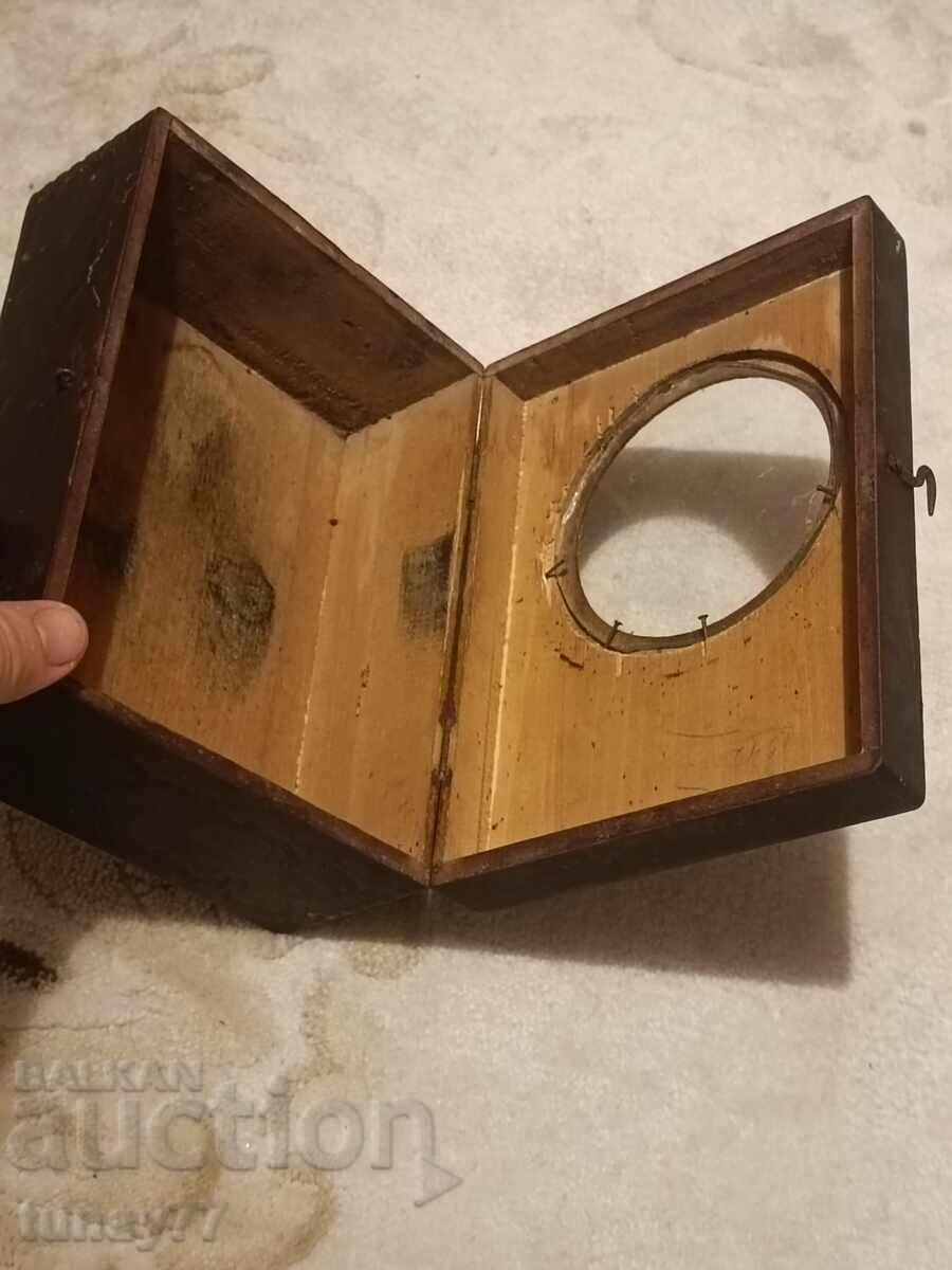 Old wooden watch box with pyrography from the Tsarist era - 5