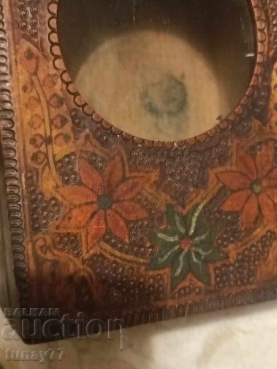 Old wooden watch box with pyrography from the Tsarist era - 7