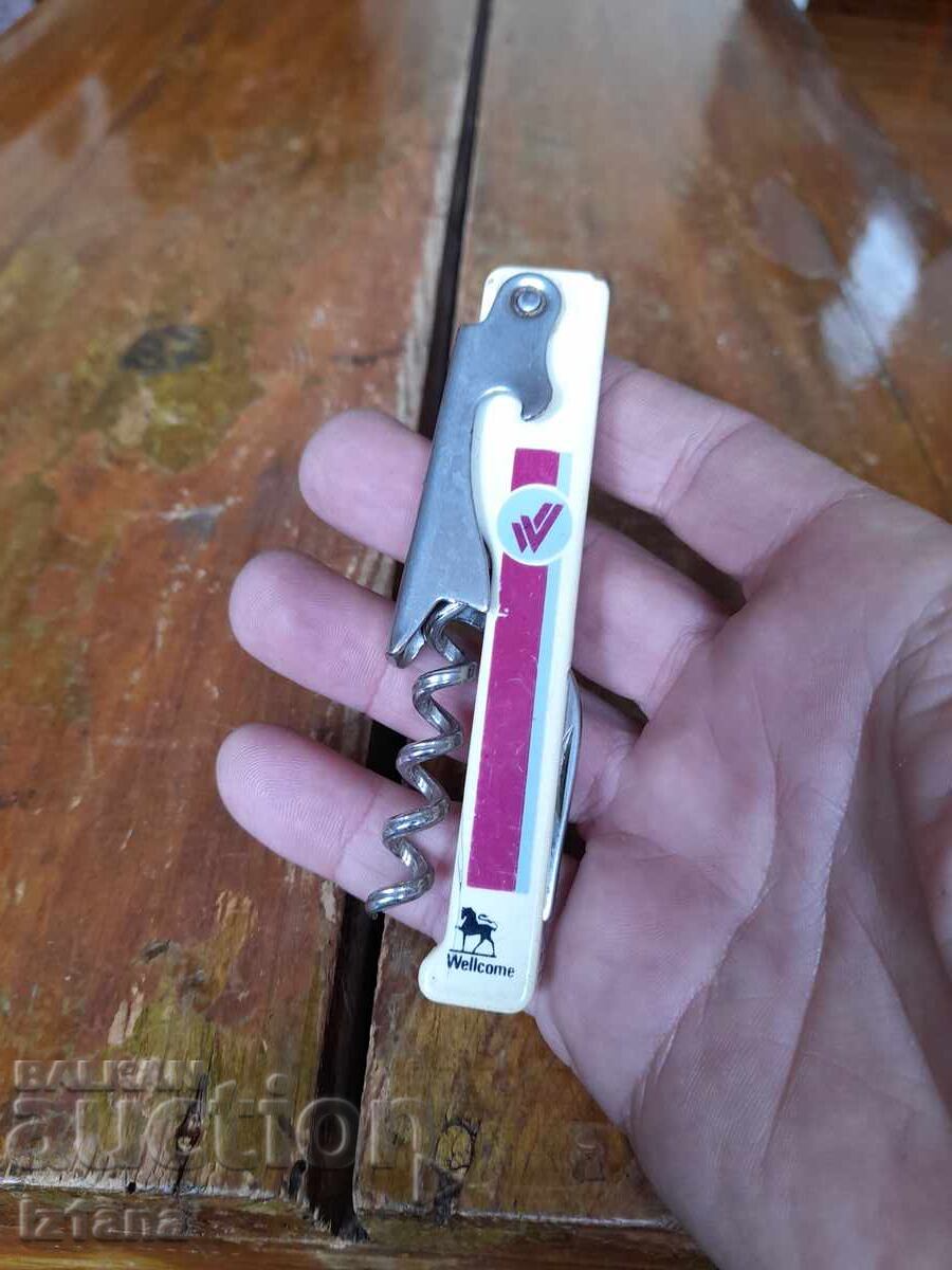 Old knife, bottle opener, corkscrew Wellcome with price 27.00 BGN | € 13.80 Old knife, bottle opener, corkscrew Wellcome with price 27.00 BGN | € 13.80