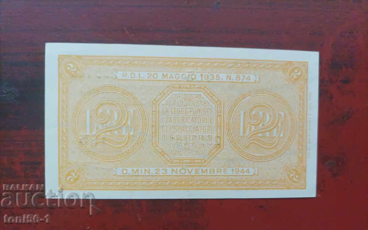 Italy 2 Lire 1944 UNC with price 15.00 BGN | € 7.67 Italy 2 Lire 1944 UNC with price 15.00 BGN | € 7.67