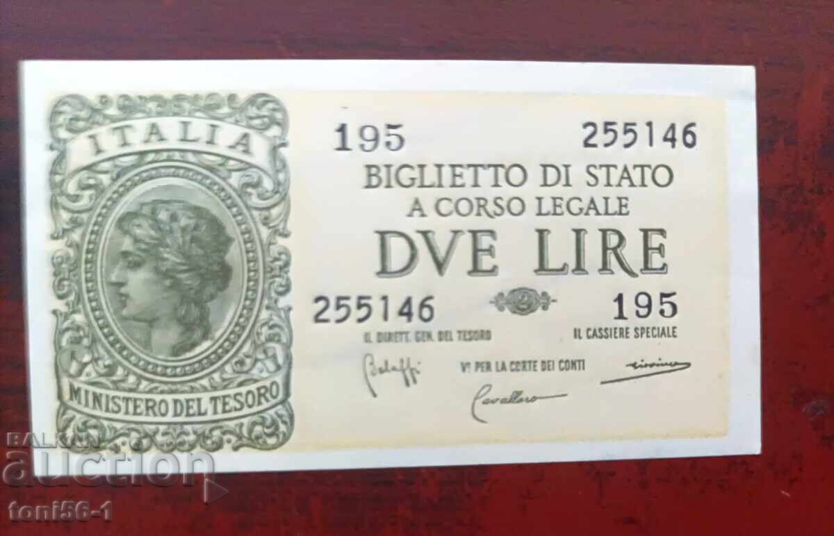 Italy 2 Lire 1944 UNC Italy 2 Lire 1944 UNC