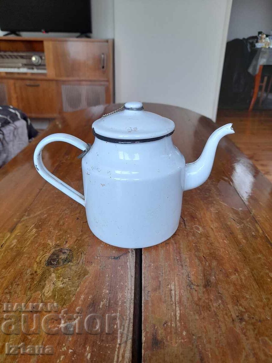Old enamel teapot