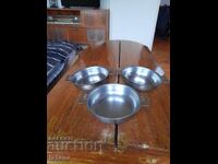 Tigaie veche din inox, tigăi, oțel inoxidabil