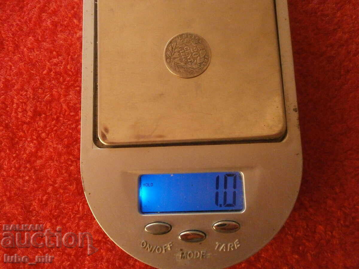 FRANCE 20 CENTIMES 1860 - SILVER - 5 FRANCE 20 CENTIMES 1860 - SILVER - 5