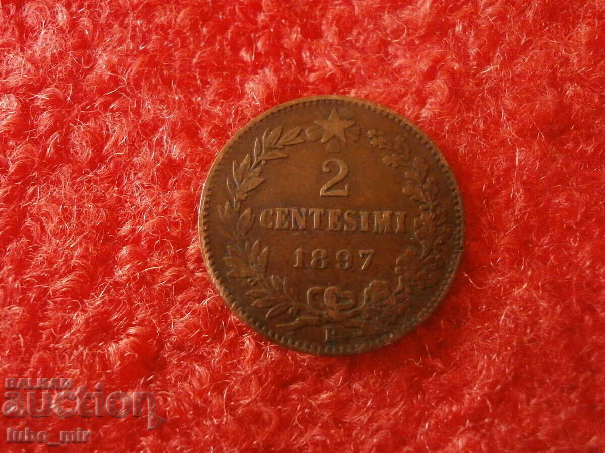 ITALY 2 CENTESIMI - 1897 ITALY 2 CENTESIMI - 1897