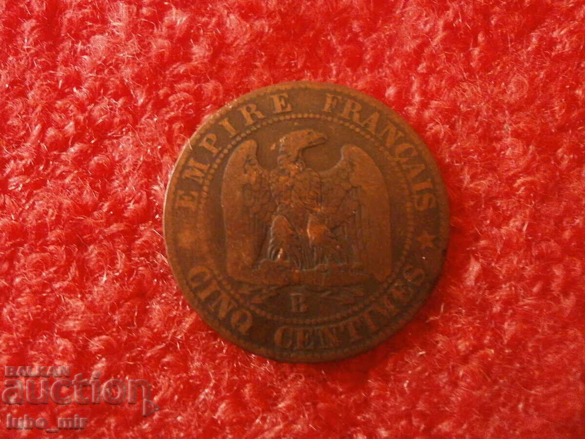 ΓΑΛΛΙΑ 5 ΣΕΝΤΙΜ 1855 με τιμή 7.00 BGN | € 3.58