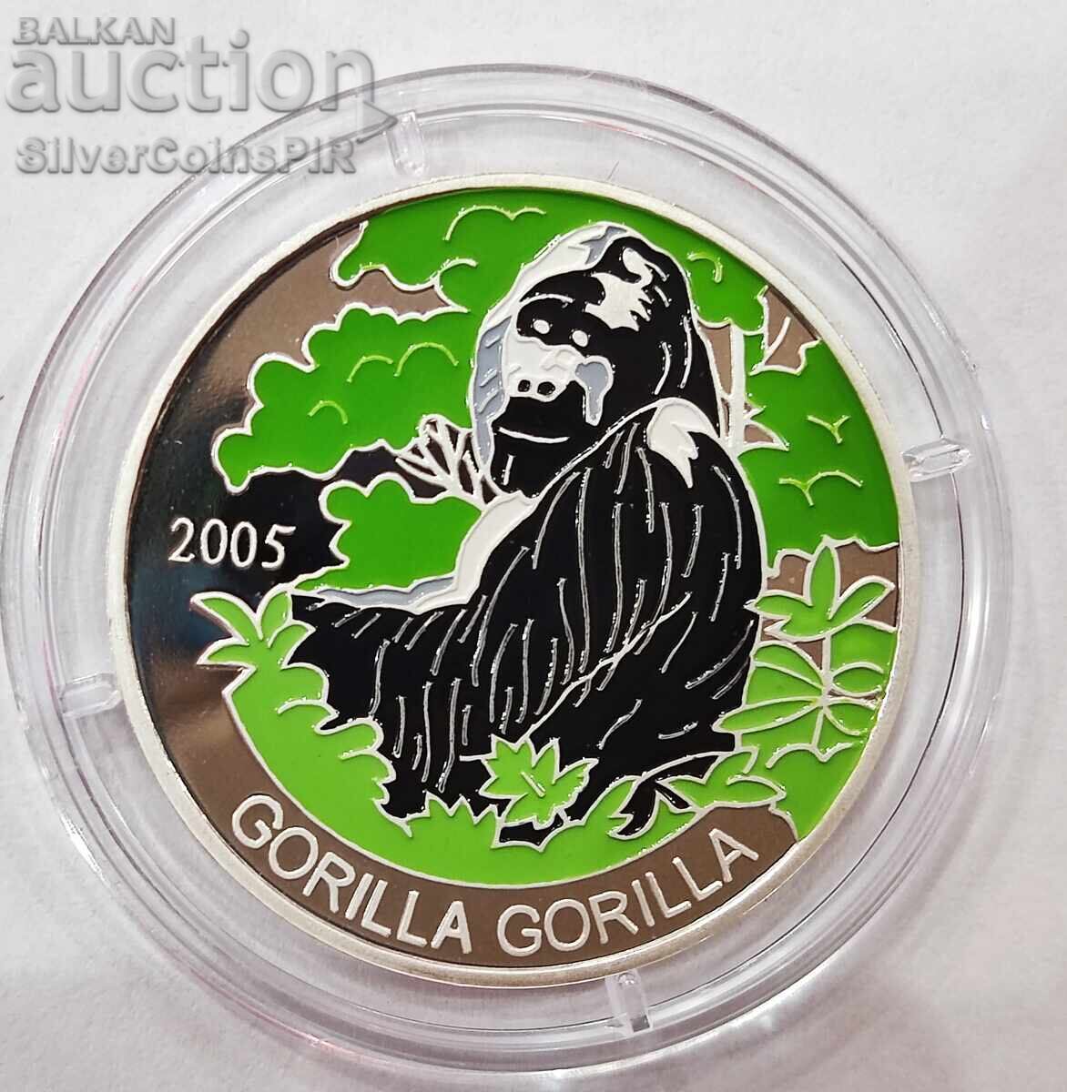 Αργυρό 1000 Φράγκα Γορίλας 2005 Κονγκό Διατήρηση της Πανίδας Αργυρό 1000 Φράγκα Γορίλας 2005 Κονγκό Διατήρηση της Πανίδας