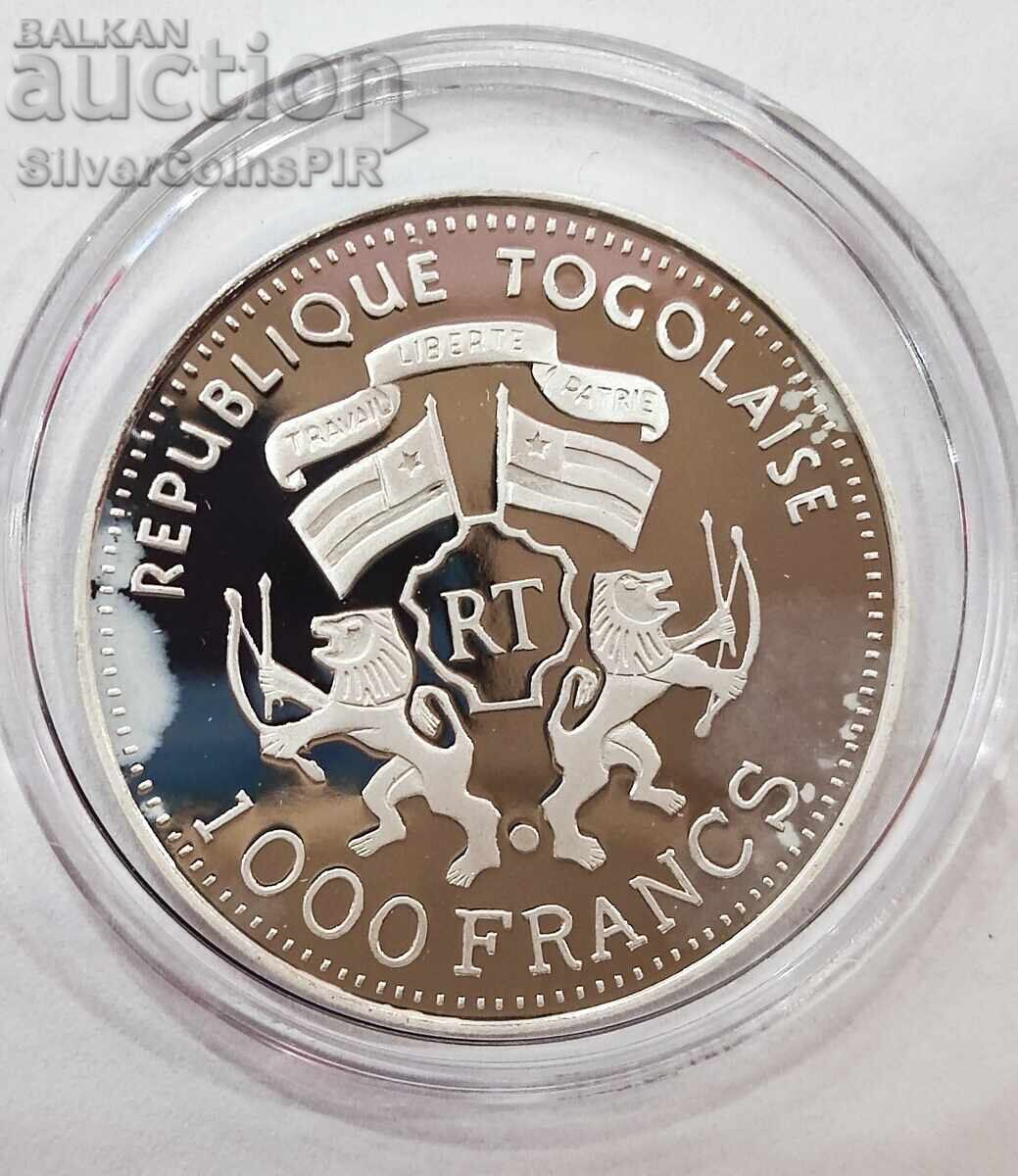 Παράδοση Ασημένιο 1000 Φράγκα Μέλισσα 2005 Τόγκο Διατήρηση της Πανίδας Παράδοση Ασημένιο 1000 Φράγκα Μέλισσα 2005 Τόγκο Διατήρηση της Πανίδας