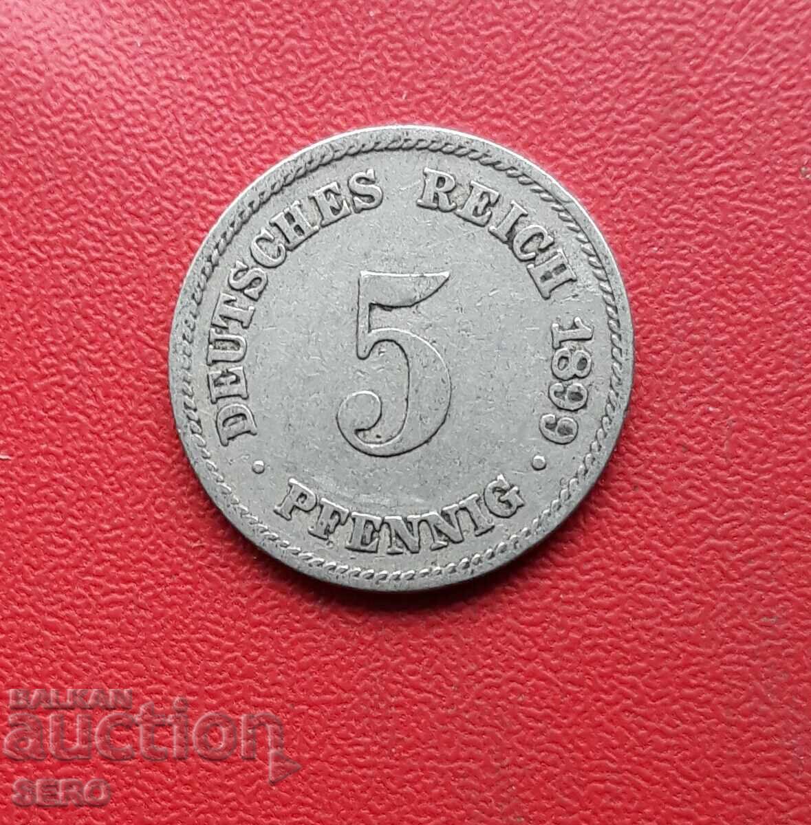 Germany - 5 Pfennig 1899 E - Muldenhütten