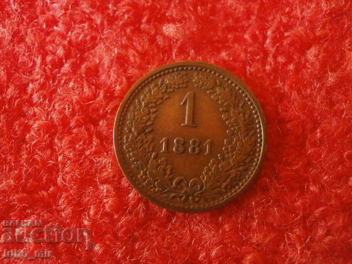 AUSTRIA 1 KREUZER 1881