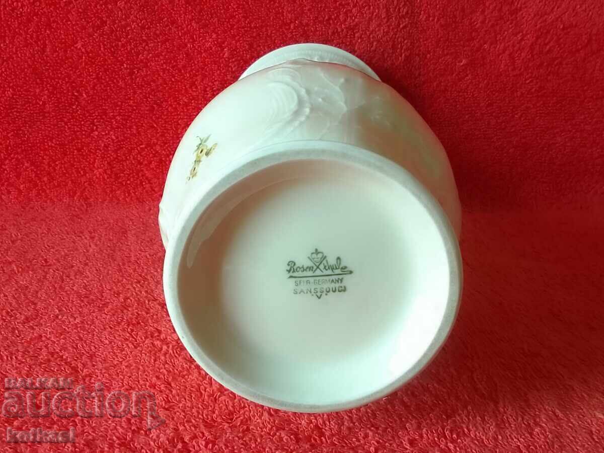 Vază din porțelan vechi Rosenthal aurită suprafață în relief H-20 - 6 Vază din porțelan vechi Rosenthal aurită suprafață în relief H-20 - 6