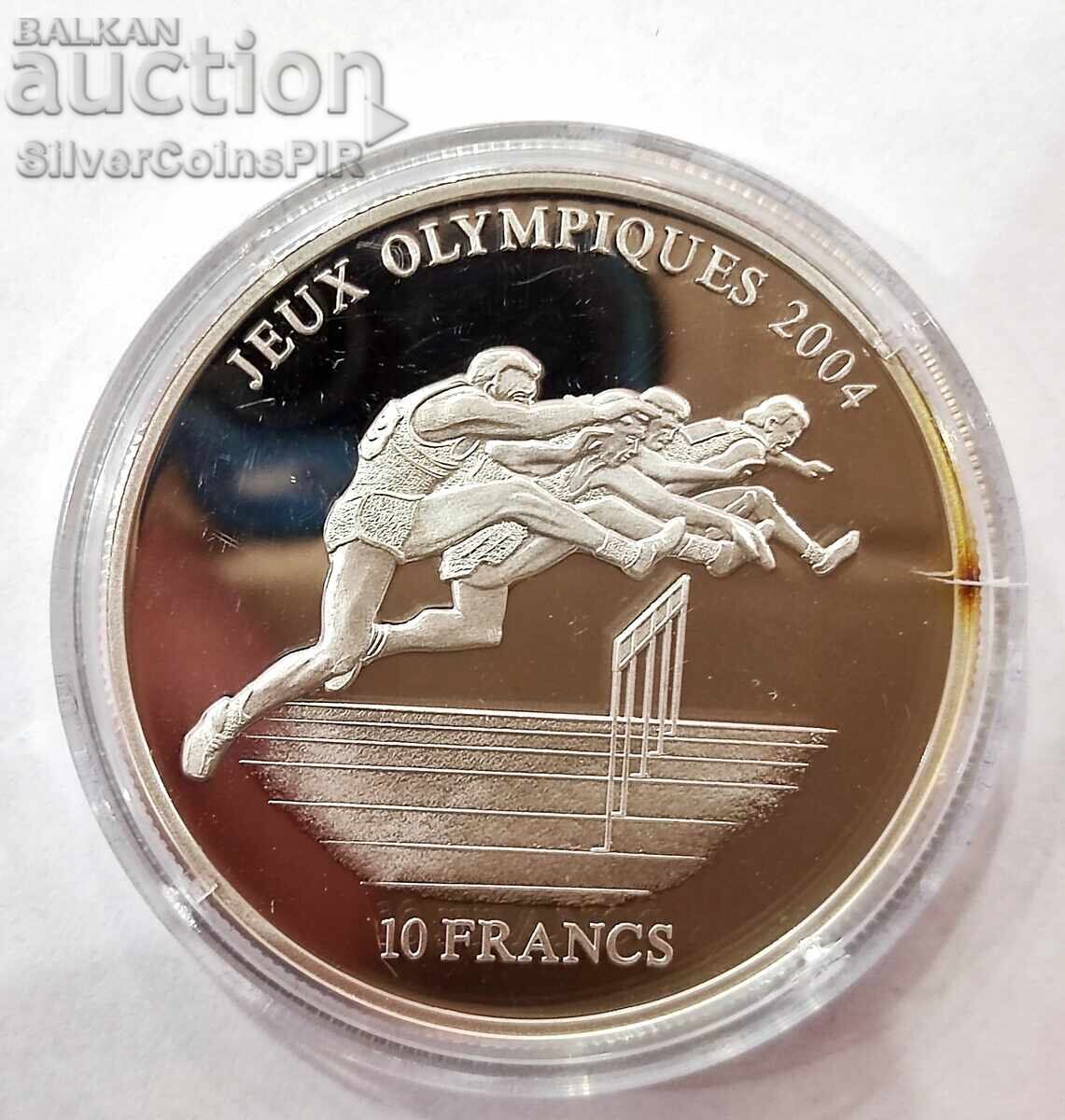 Ασήμι 10 Φράγκα Δρόμος με Εμπόδια 2003 Κονγκό Ολυμπιάδα Ασήμι 10 Φράγκα Δρόμος με Εμπόδια 2003 Κονγκό Ολυμπιάδα