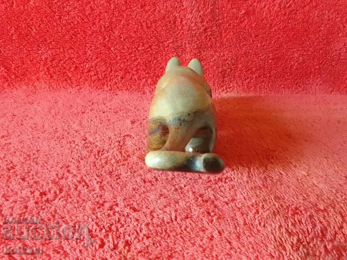 Παράδοση Παλιά ξυλόγλυπτη φιγούρα Γάτας που κυνηγά