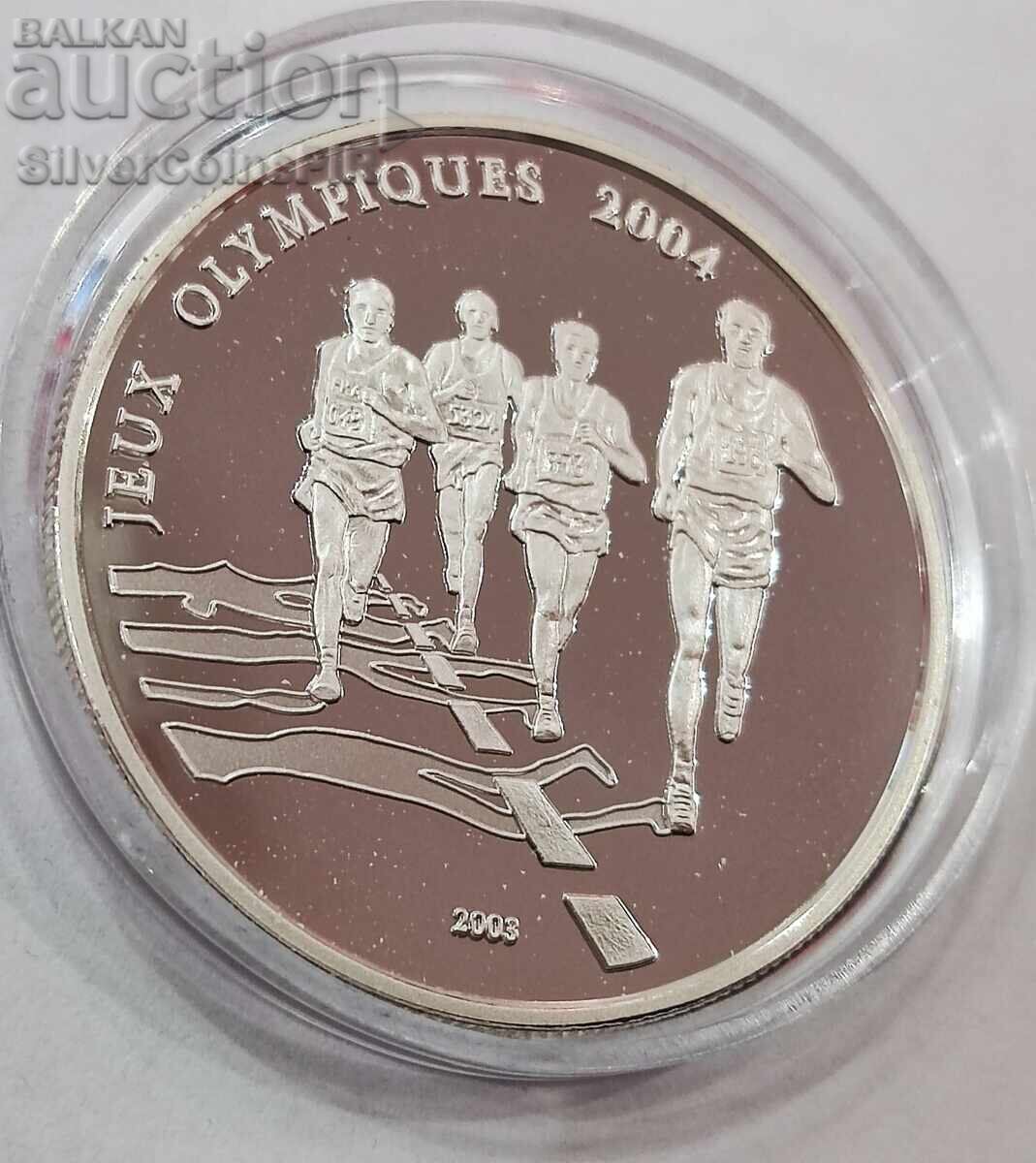 Delivery of Silver 10 Francs Running 2003 Togo Olympics Delivery of Silver 10 Francs Running 2003 Togo Olympics