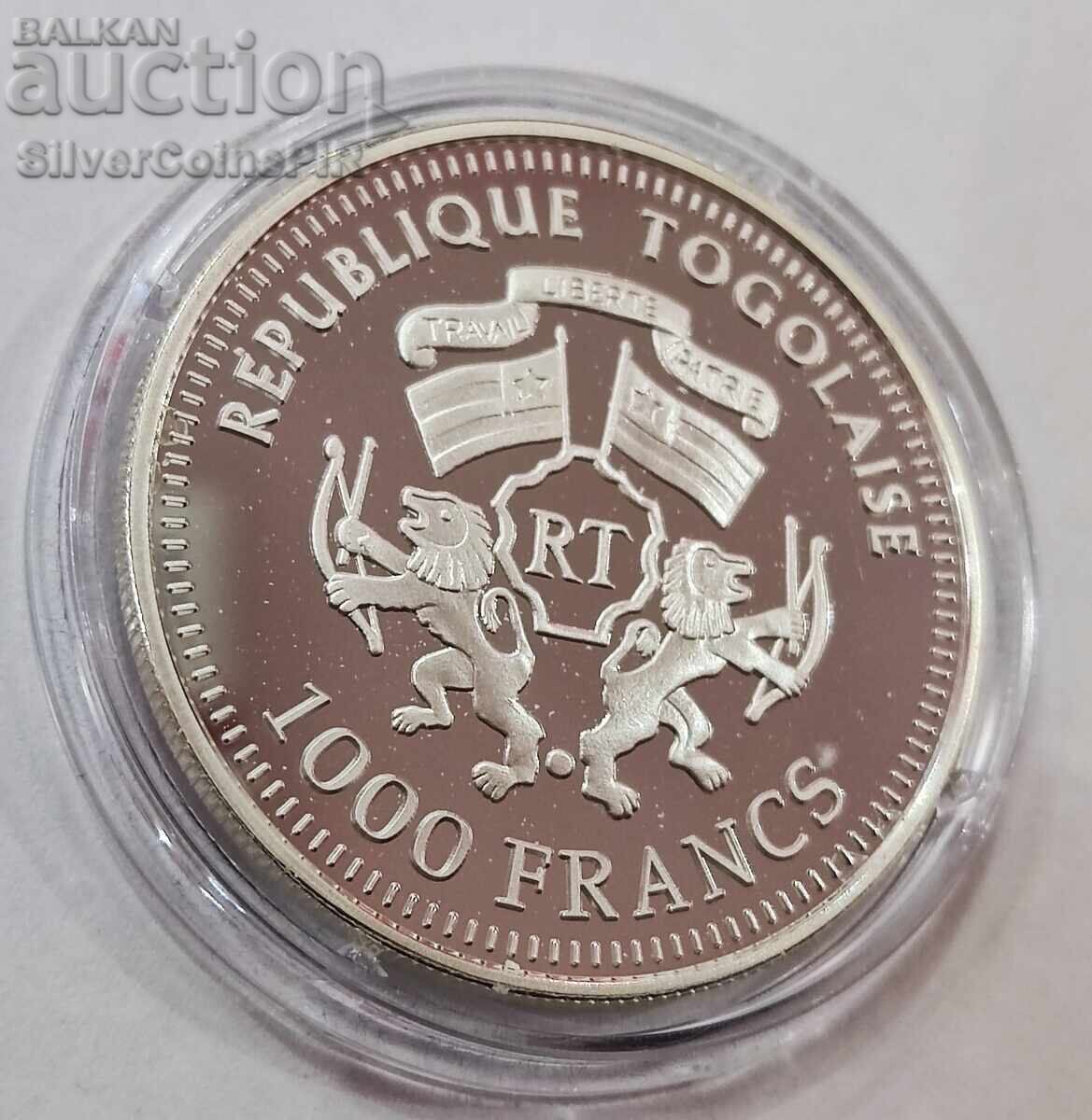 Silver 10 Francs Running 2003 Togo Olympics - 6 Silver 10 Francs Running 2003 Togo Olympics - 6