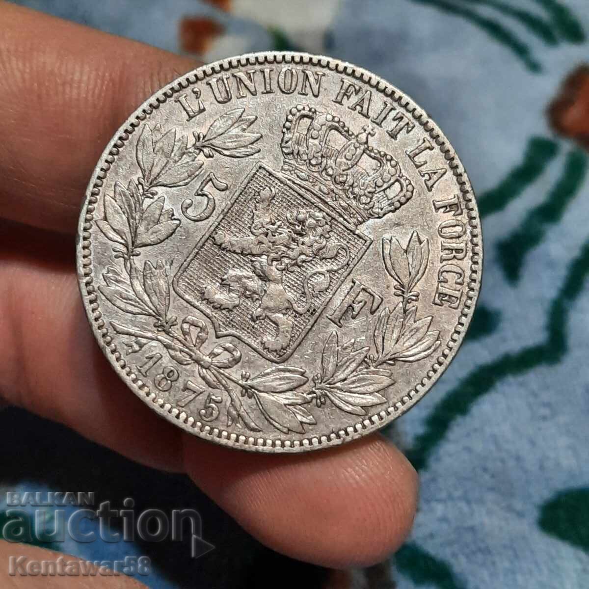 Delivery of Belgium 5 Francs 1875 Delivery of Belgium 5 Francs 1875