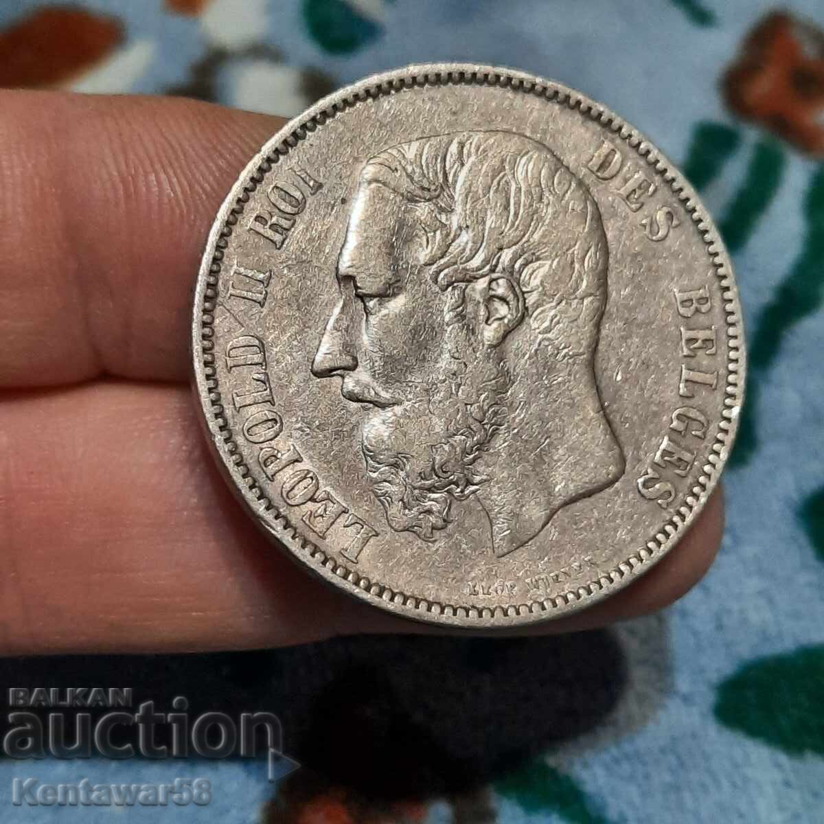 Belgium 5 Francs 1875 Belgium 5 Francs 1875