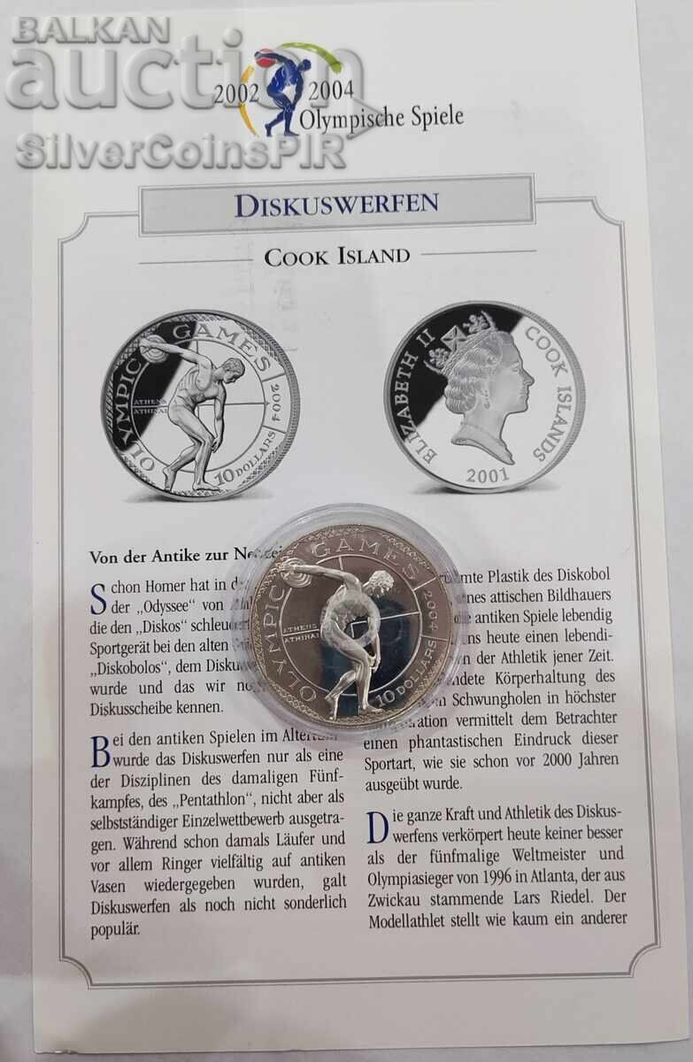 Παράδοση Ασημένιο 10 Δολάρια Δίσκος 2001 Νήσοι Κουκ Ολυμπιάδα Παράδοση Ασημένιο 10 Δολάρια Δίσκος 2001 Νήσοι Κουκ Ολυμπιάδα