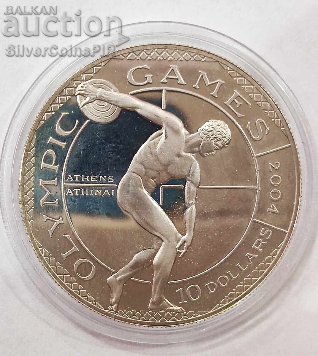 Ασημένιο 10 Δολάρια Δίσκος 2001 Νήσοι Κουκ Ολυμπιάδα Ασημένιο 10 Δολάρια Δίσκος 2001 Νήσοι Κουκ Ολυμπιάδα