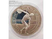 Silver 10 Dollar Disc 2001 Cook Islands Olympics
