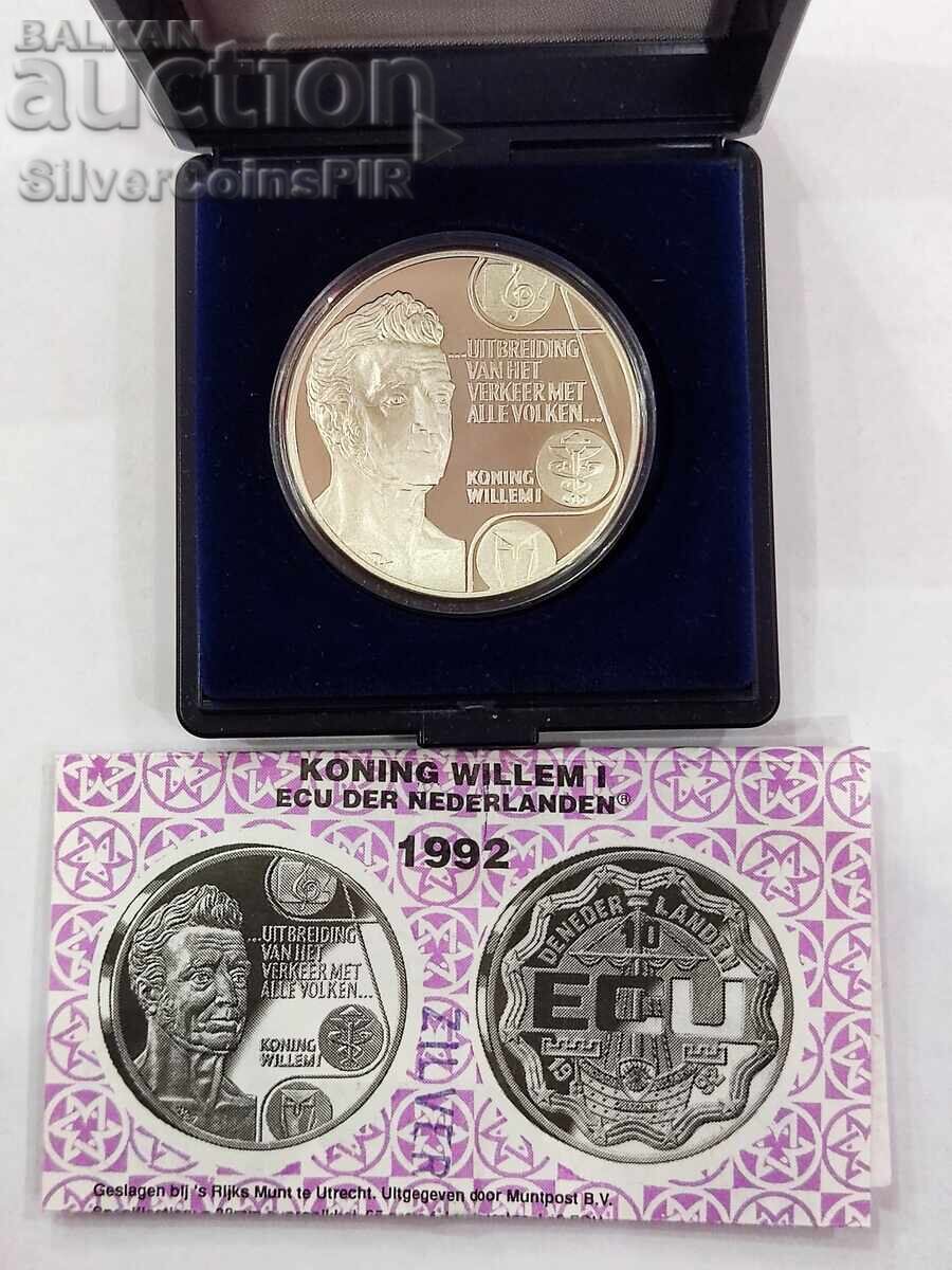 Сребро 10 Екю Крал Вилем I 1992 Нидерландия с цена 90.00 лв. | € 46.02 Сребро 10 Екю Крал Вилем I 1992 Нидерландия с цена 90.00 лв. | € 46.02