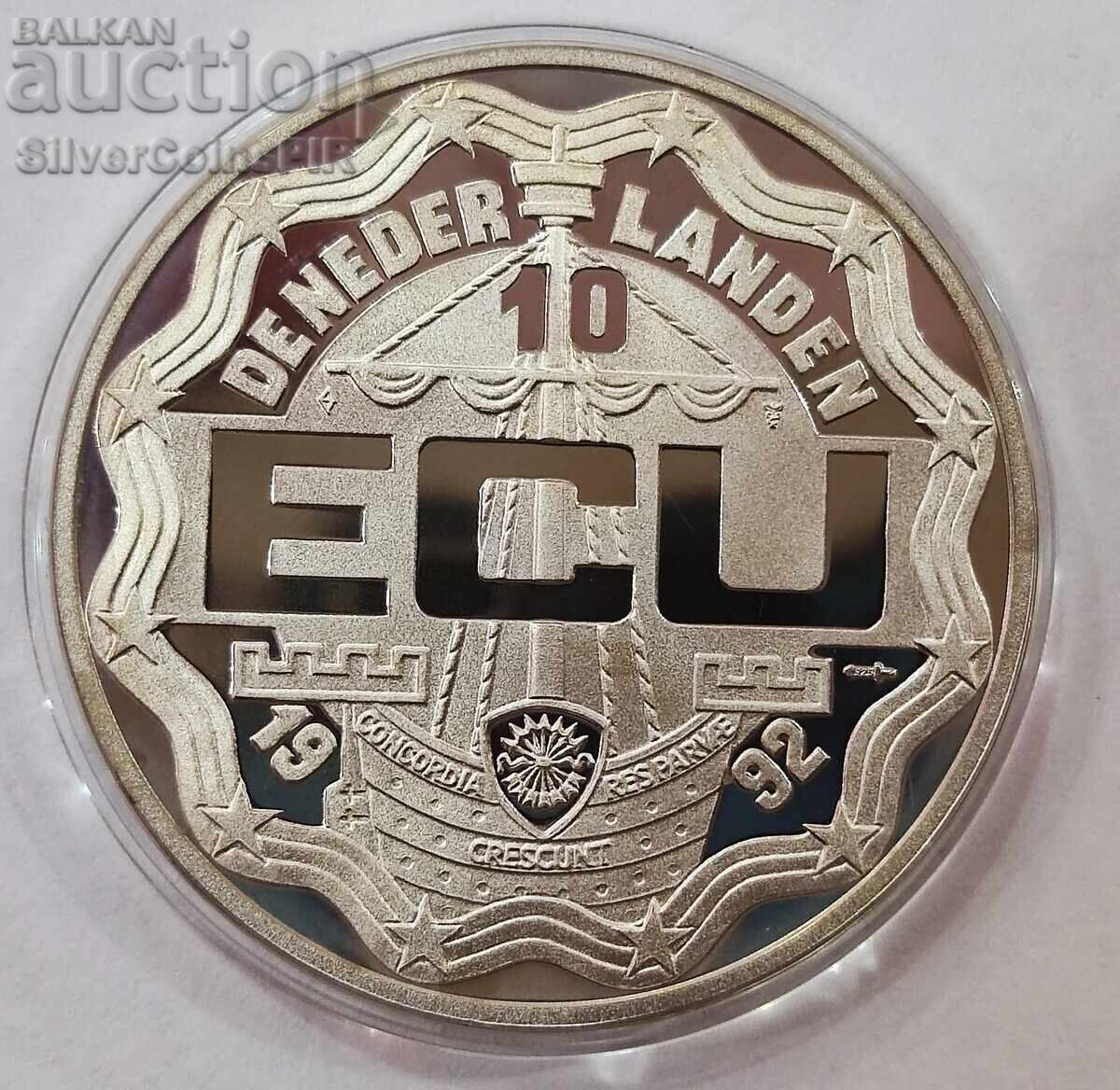Сребро 10 Екю Крал Вилем I 1992 Нидерландия - 5 Сребро 10 Екю Крал Вилем I 1992 Нидерландия - 5