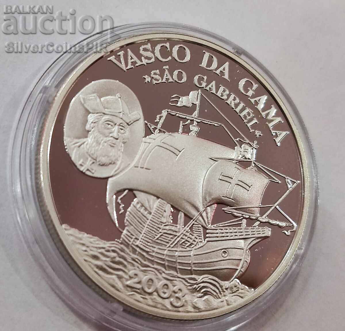 Ασήμι 100 Σελίνια Vasco da Gama 2003 Σομαλία με τιμή 111.00 BGN | € 56.75 Ασήμι 100 Σελίνια Vasco da Gama 2003 Σομαλία με τιμή 111.00 BGN | € 56.75