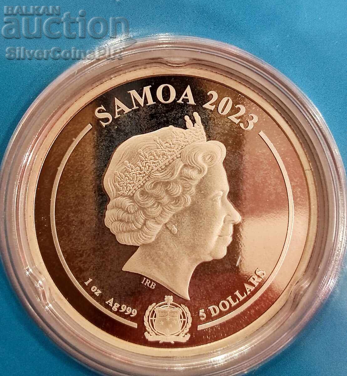Delivery of Silver 1 oz Runner 2023 Colorized Samoa 5 Dollars Delivery of Silver 1 oz Runner 2023 Colorized Samoa 5 Dollars