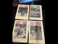 4 pieces of Russian newspaper Football and Hockey from 1960
