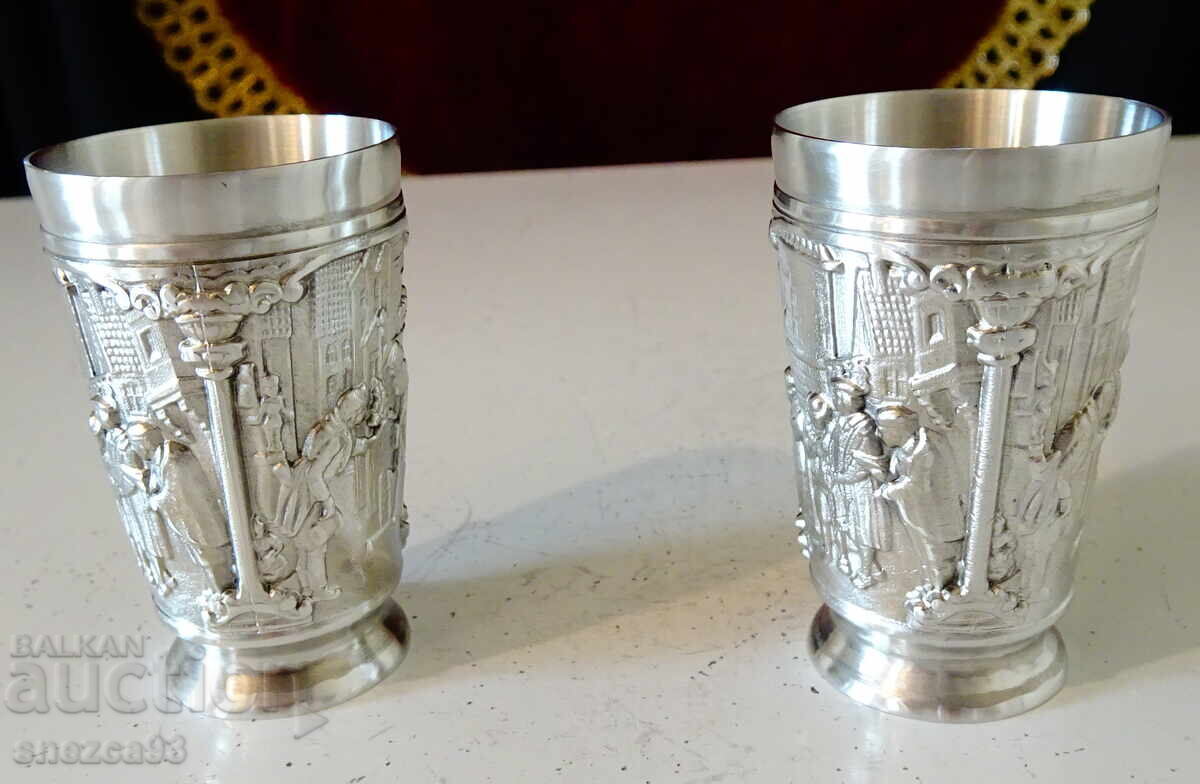 Δημοπρασία Καλαμένι ποτήρια για ρακή Ερωτευμένοι, Ο αιώνιος γαμπρός, Σερενάτα