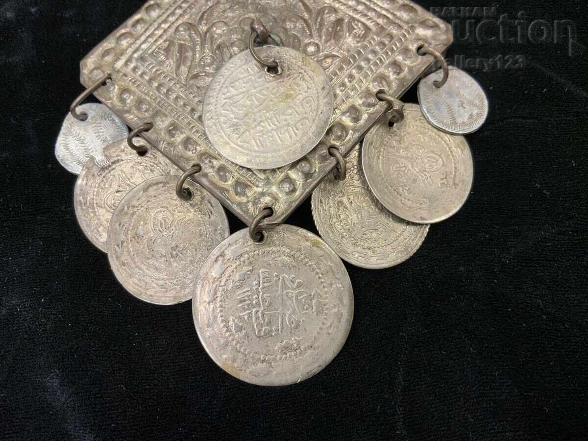 Revival-era jewelry, silver, cut, forged, Turkish coins Revival-era jewelry, silver, cut, forged, Turkish coins