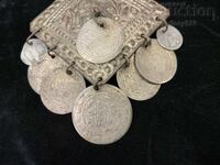 Revival-era jewelry, silver, cut, forged, Turkish coins
