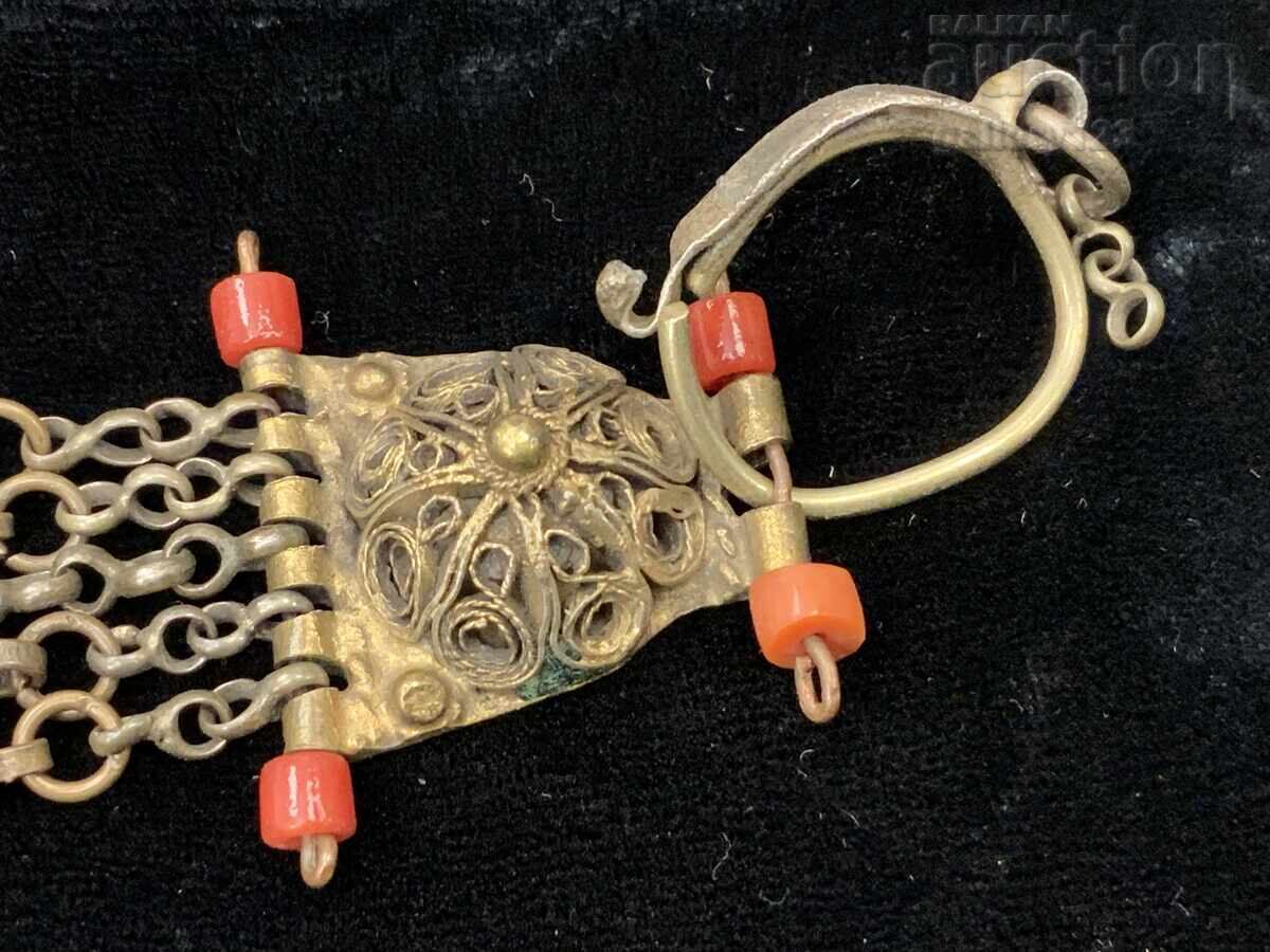 Auction Renaissance Earring Silver Filigree Gilding Corals Auction Renaissance Earring Silver Filigree Gilding Corals