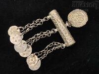 Revival-era jewelry, forged barrel silver, cut hollow