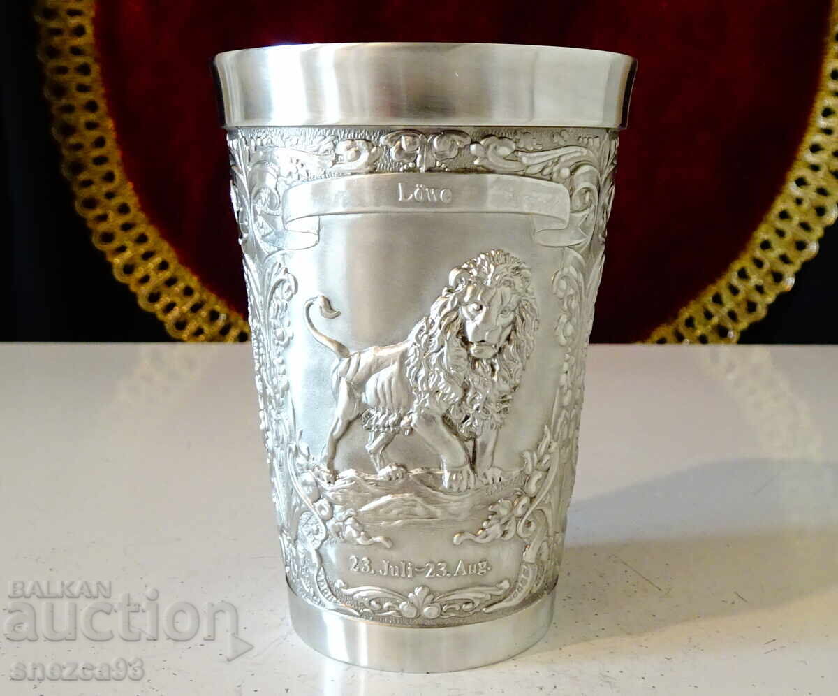 Καλαίσθητο ποτήρι κρασιού με Λιοντάρι, Φορτούνα, Εραστές