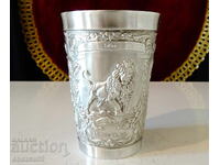 Калаена чаша за вино с Лъв,Фортуна,Влюбени.