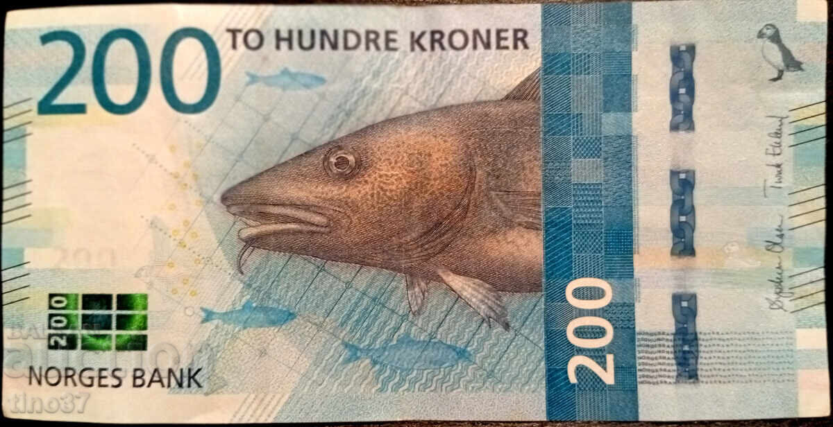 tino37- НОРВЕГИЯ  - 200 КРОНИ  - 2016г - VF с цена 34.90 лв. | € 17.84