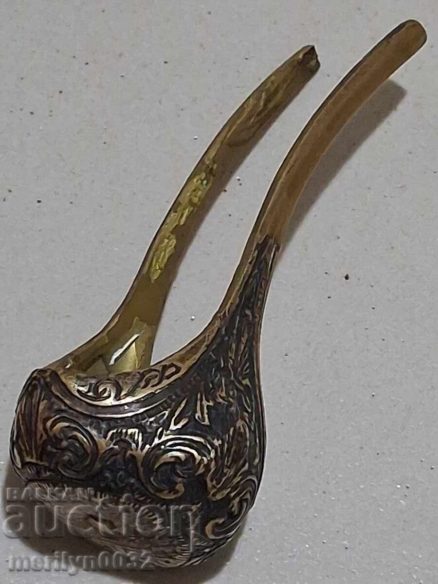 Χάλκινη σφαίρα για πιστόλι με πυρίτη, σκανδάλη, αντίγραφο