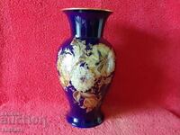 Old Porcelain Vase KAISER Cobalt Gilding Signed