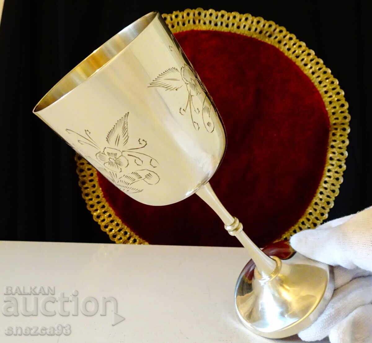 Bronze wine goblet, Baroque, 18 cm, 220 ml - 6