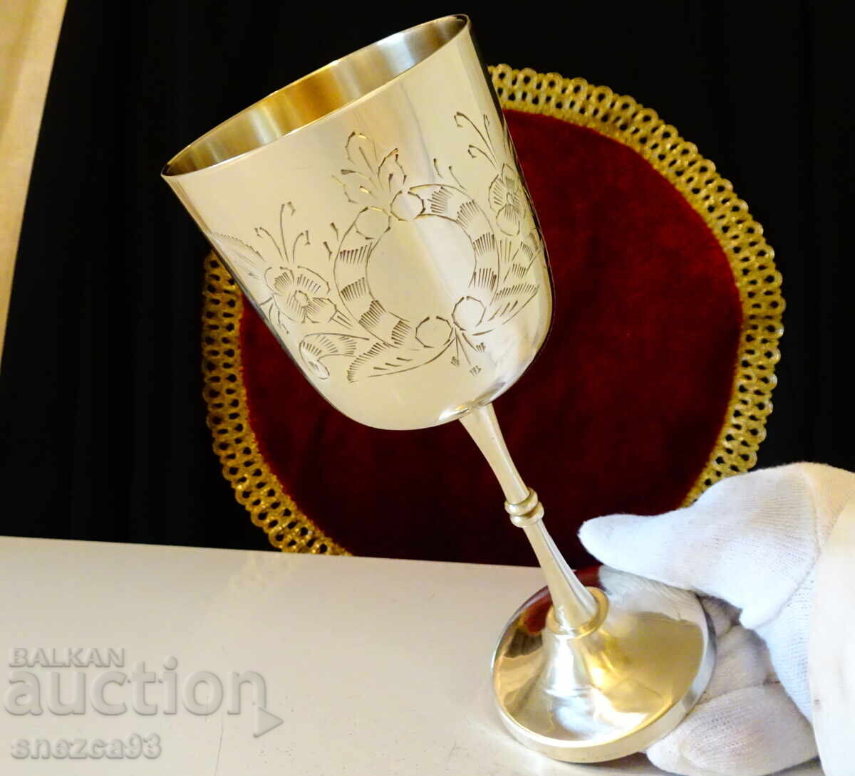 Bronze wine goblet, Baroque, 18 cm, 220 ml