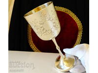 Pahar de vin din bronz, baroc, 18 cm, 220 ml