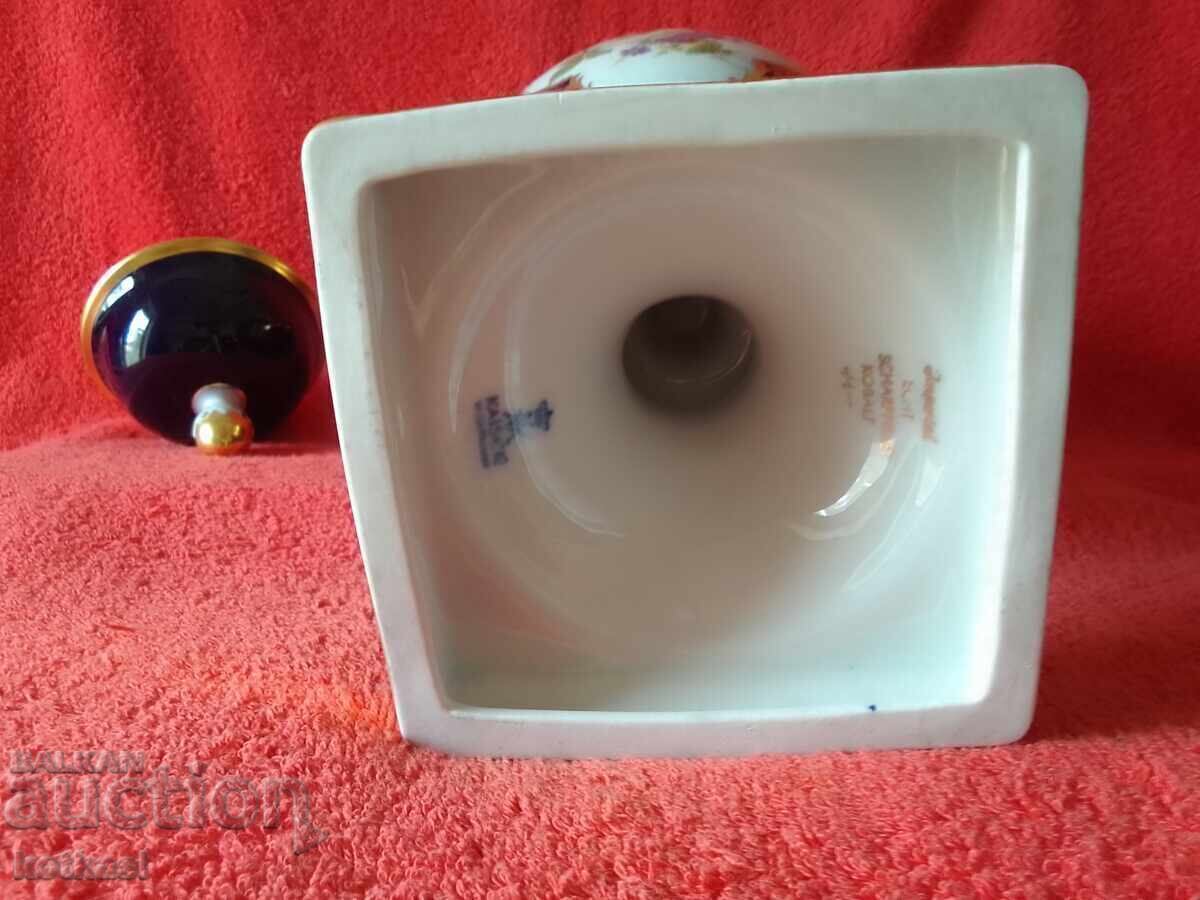 Amphora Vase KAISER Cobalt Swan Handles Meissen Bouquet H-41 - 6