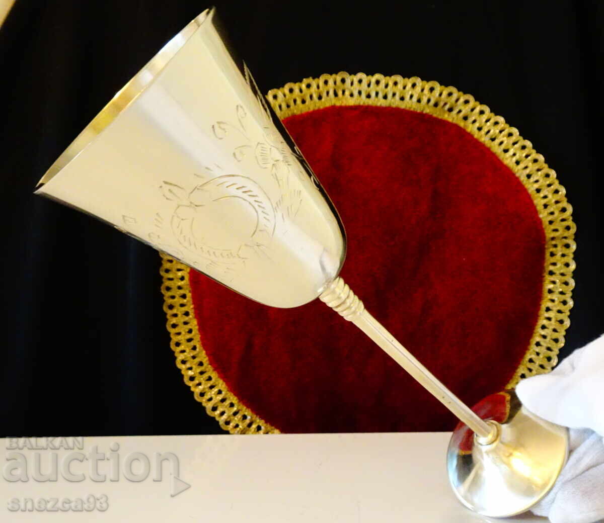 Χάλκινο ποτήρι κρασιού, 23 εκ., 220 ml., μπαρόκ - 5