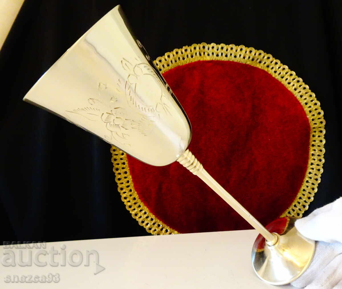 Χάλκινο ποτήρι κρασιού, 23 εκ., 220 ml., μπαρόκ - 7