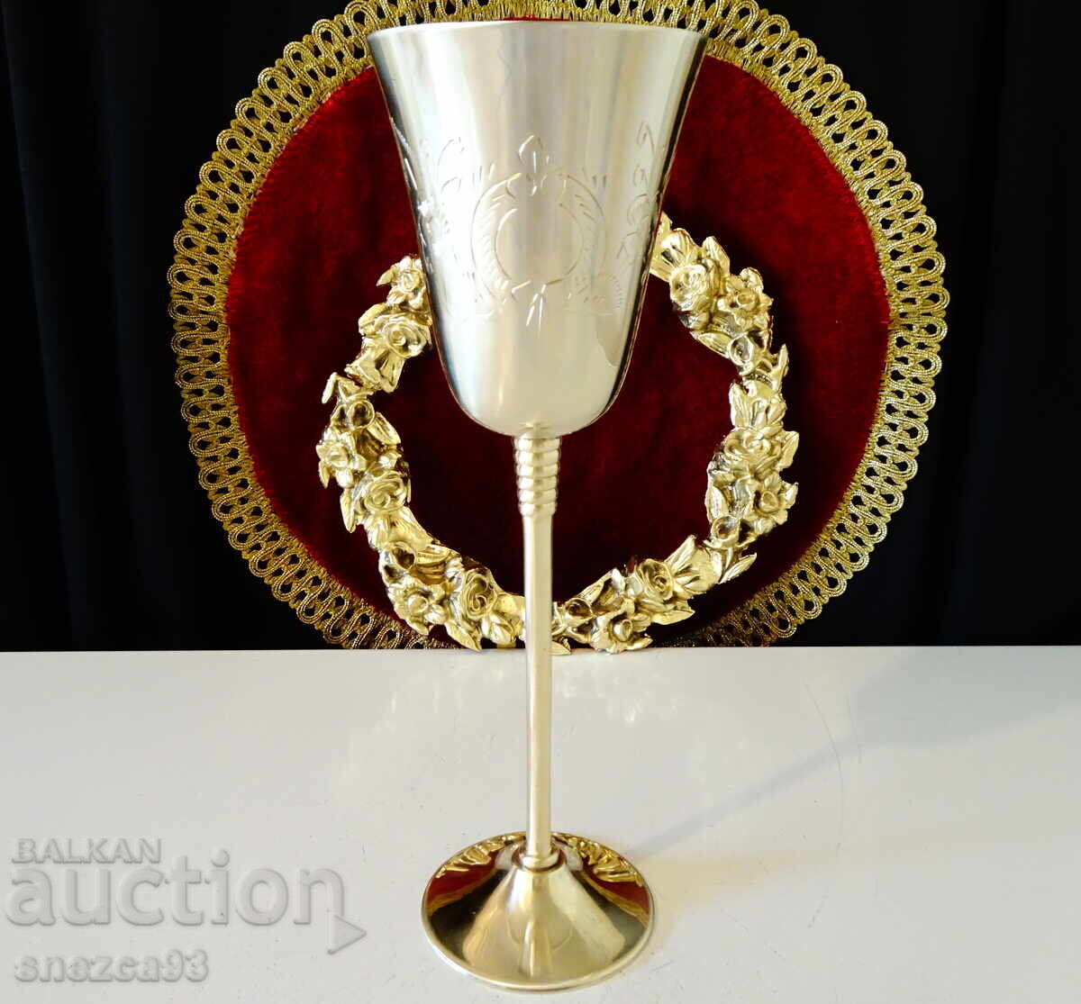 Χάλκινο ποτήρι κρασιού, 23 εκ., 220 ml., μπαρόκ