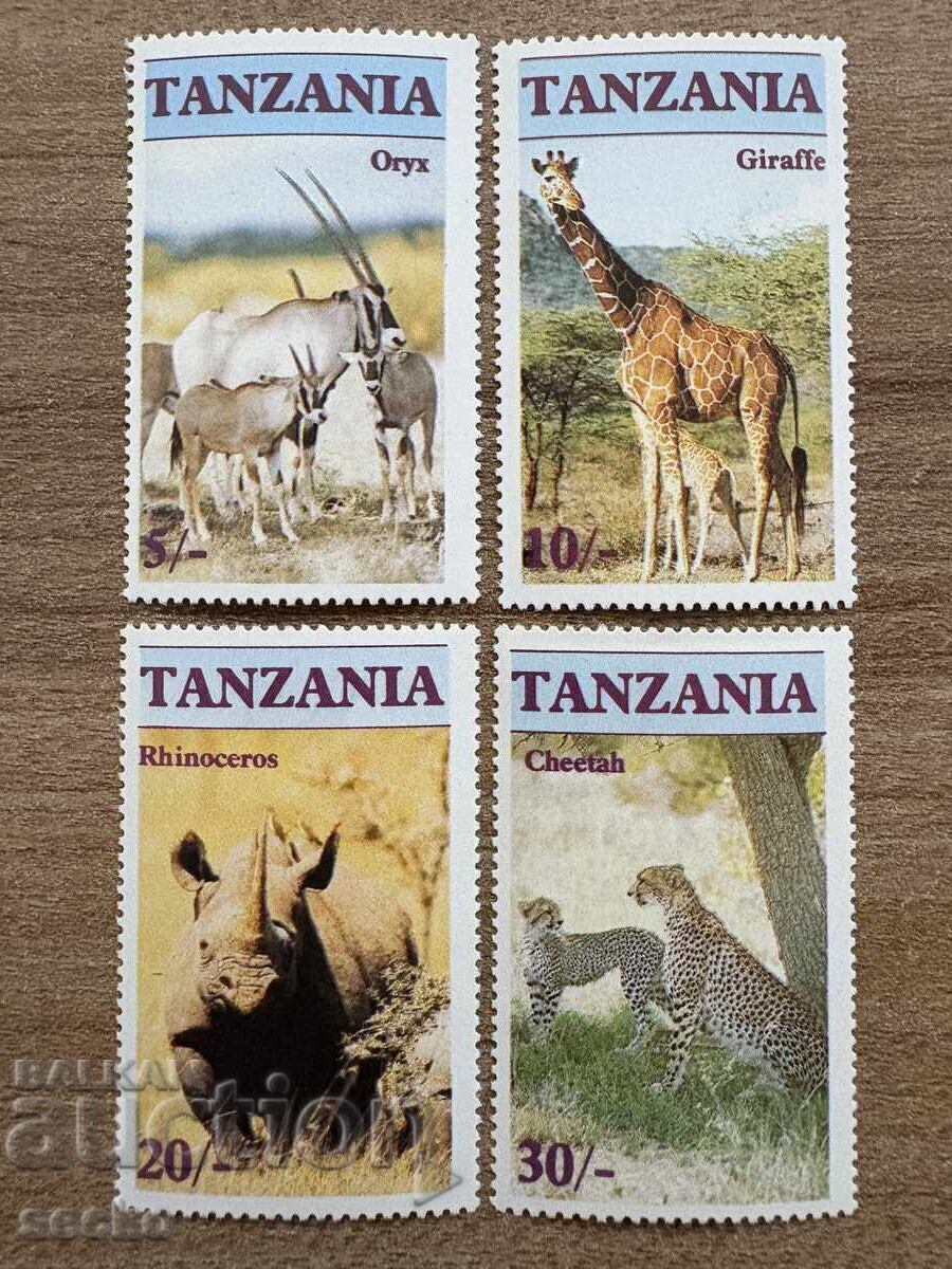 Tanzania - Animale pe cale de dispariție (1986) MNH