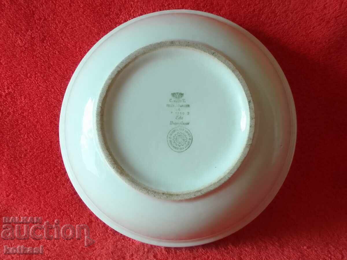 Old Porcelain Bowl Karl Tische Germany C.T. Broken Cross - 6