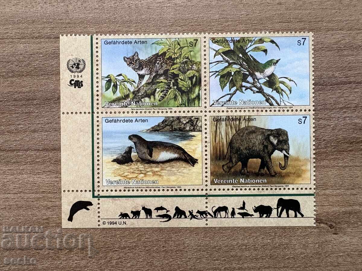 ΟΗΕ Βιέννη - Απειλούμενα ζώα (1994) MNH
