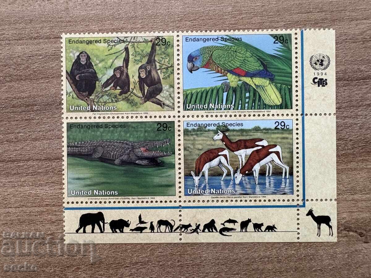 UN New York - Endangered Animals (1994) MNH